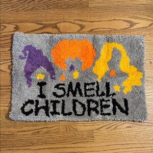 Halloween Themed Rug with Hocus Pocus Witch Design